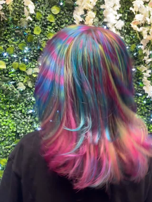 Pastel rainbow vivid color, back view